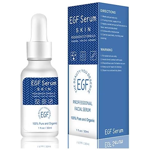 EGF Serum For Face - Brightening and Moisturizing for All Skin Types - Reduces Wrinkles, Hyperpigmentation, Dryness, and Dullness - Targets Anti-Aging - For Face, Neck, and Chest - 1 fl oz Cover