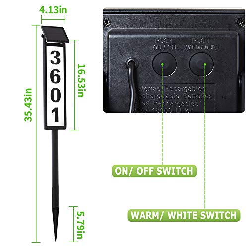 SUNGATH Lighted House Numbers for Outside, Waterproof Solar Address Signs for Yard with Stakes, Solar Powered LED… - Image 6