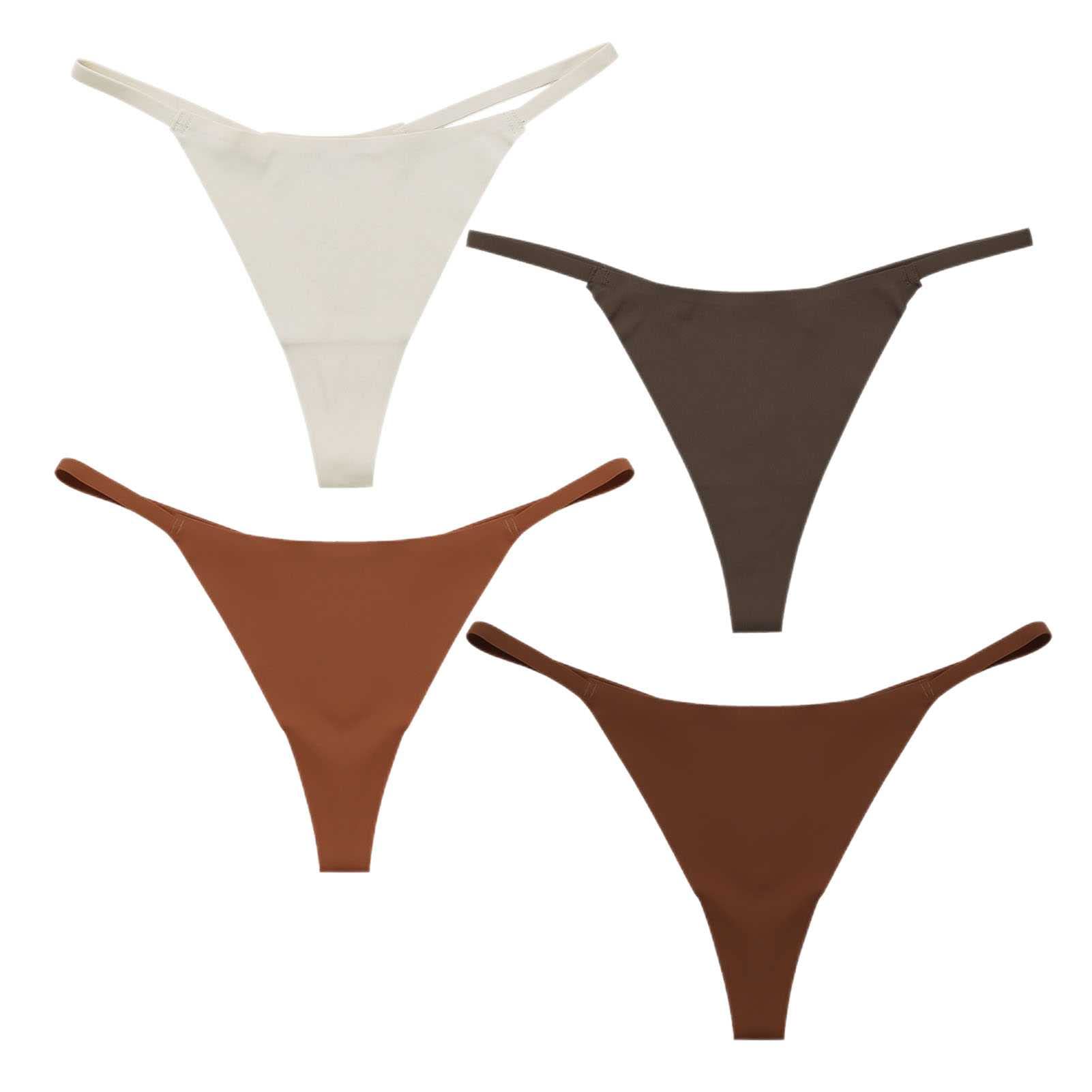 LTLCBBFour Seasons Women's 4 Piece Seamless No Show G String Thongs T Back Low Rise Underwear Panties (Color : A, Size : M-Medium)