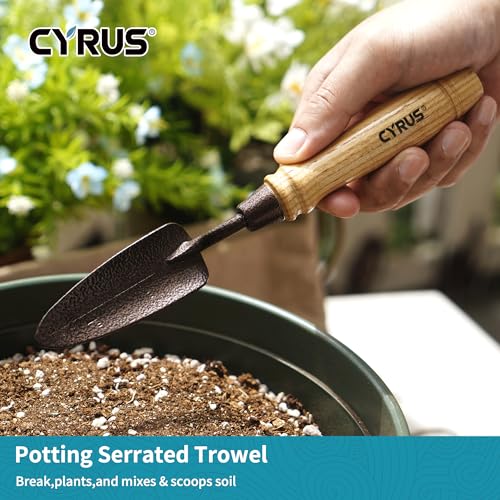 CYRUS-Garden-Tool-Set3-Piece-Garden-ShovelIncludes-Hand-Shovel-Transplanting-Shovel-and-Hand-Rake-with-Ash-Wood-Handle-for-Planting-Weeding-Maintaining-Lawns-and-Gardens