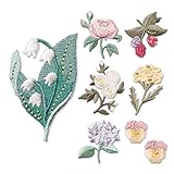 Blumen Patches zum Aufbügeln 7 Stück Bestickte Aufnäher für Hosen Jeans Hemden Kleidung und Handarbeiten