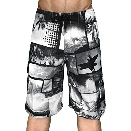 METUIPASAIT Männer Badeshorts - Schnelltrocknend Mit Avenged Band Print