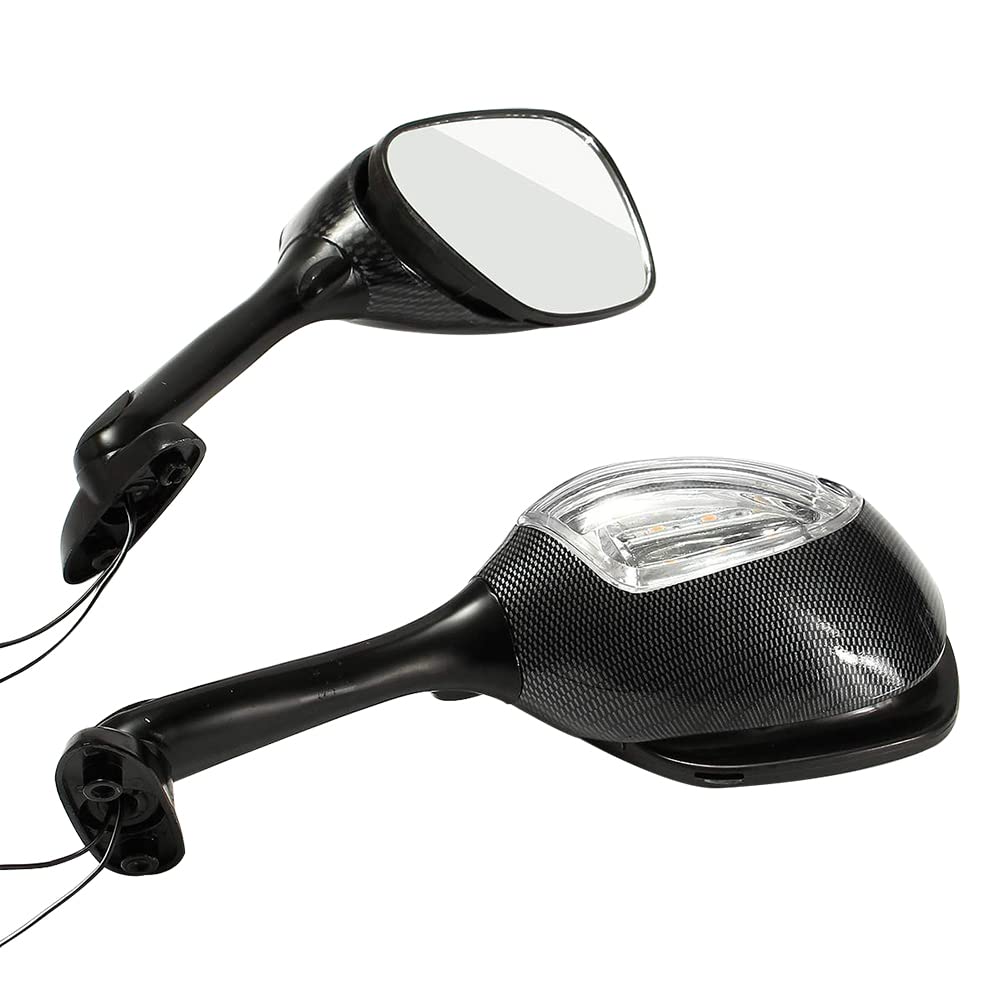 Riloer 1 paire de clignotants intégrés à LED pour moto S-uzuki GSXR1000 2005-2015 GSXR600 GSXR750 2006-2021, indicateurs de rétroviseurs latéraux étanches