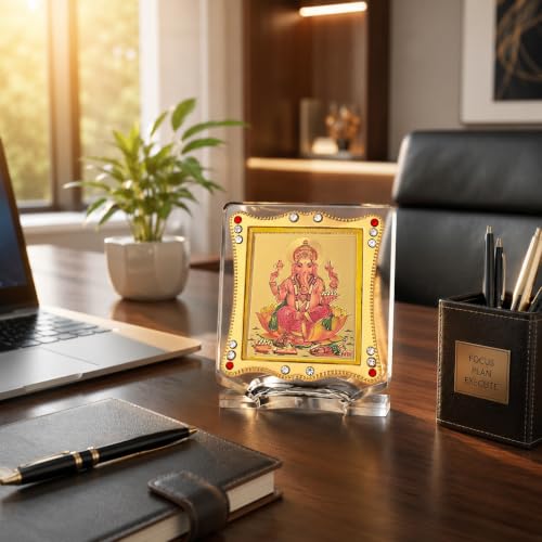 Image of Ganesha Car Dashboard | Showpiece Decor Car Idol, Table Decor Religious Frame for Pooja, Prayer and Gift