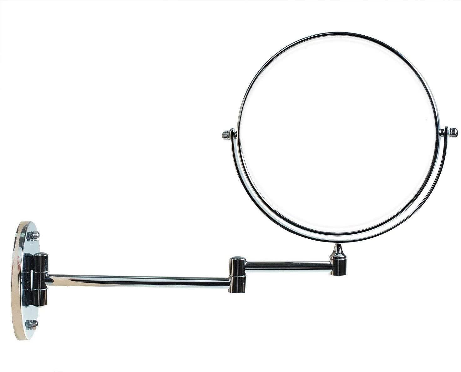 Miroir de courtoisie mural pliable avec grossissement 10x pour le maquillage