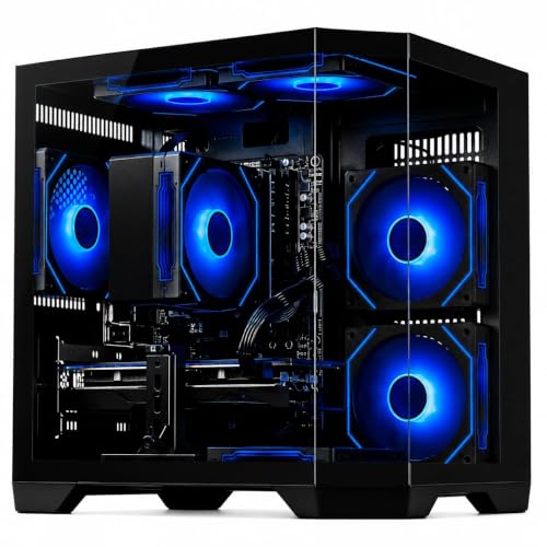 Image of Gaming PC Desktop Computer, GeForce RTX 3050 8GB GDDR6, Ryzen 7 4700LE | 16GB DDR4 RAM, 512GB NVMe SSD, WiFi 6 Prebuilt Tower for Gaming, Streaming, Content Creation, Home Office & Students