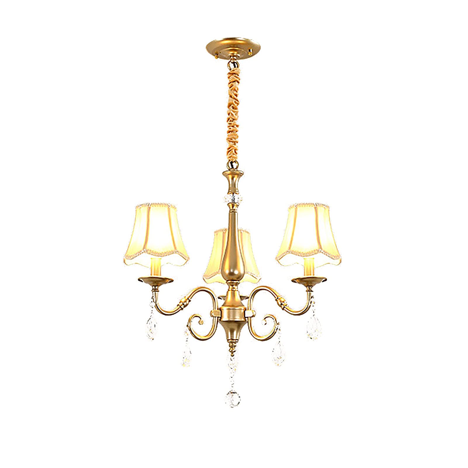 Chandelier cristal moderne chic et suspension dorée de salon - 8