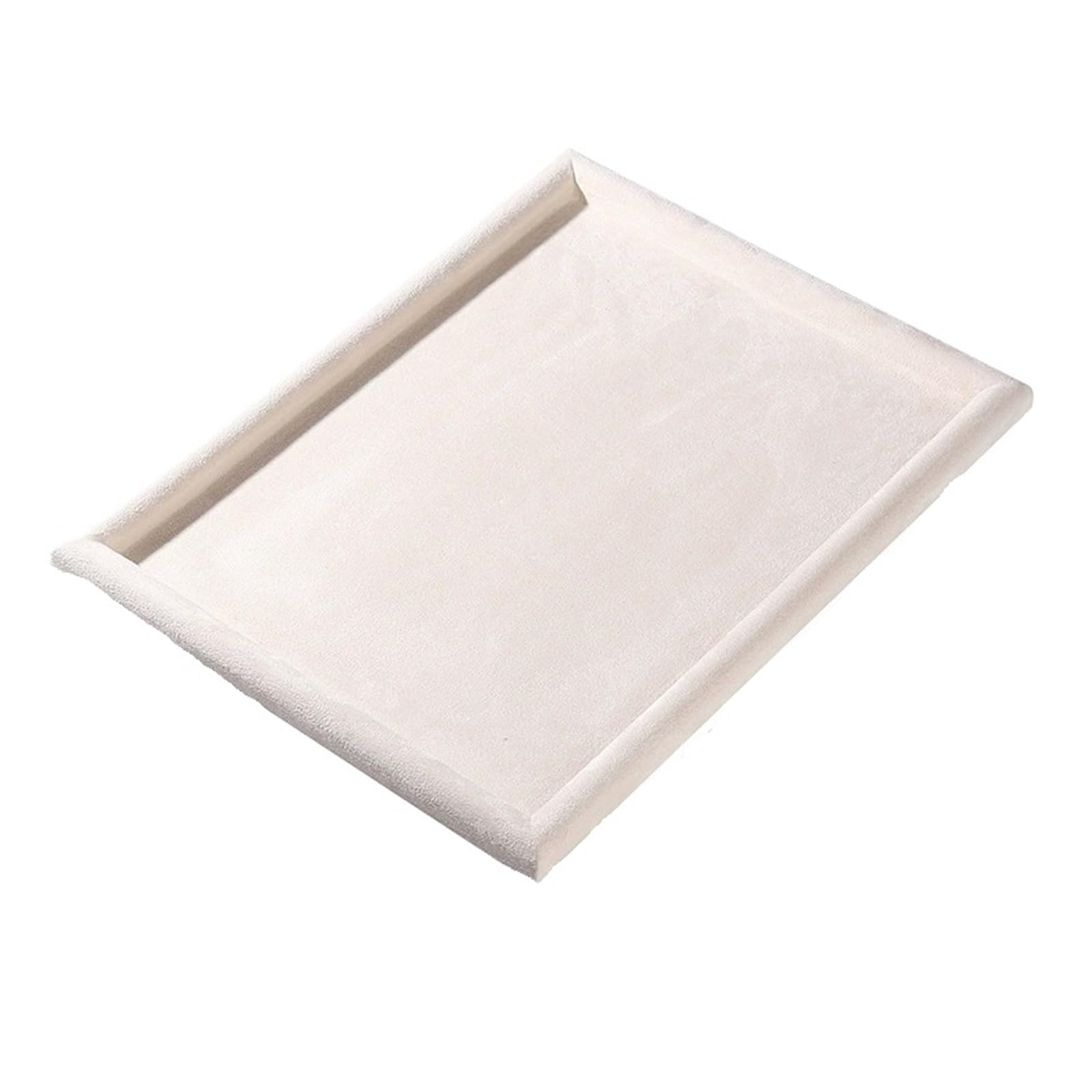 YGMNQAL Velvet Jewelry Tray Elegant Beige Velvet Jewelry Display Tray Necklace Bracelet Earrings Ring Storage Viewing Trays Counter Jewellery Showcase Props