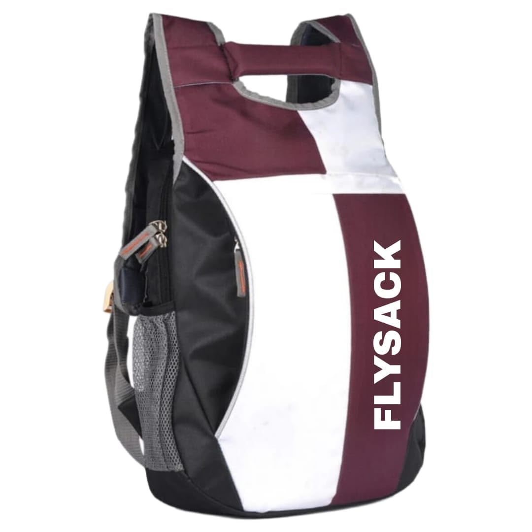 flysack Gungi Backpack, Maroon and White Dual-tone, Leather, 25L Storage, 3 Zippered Compartments, Adjustable Padded Straps, Water Repellent-picture-37