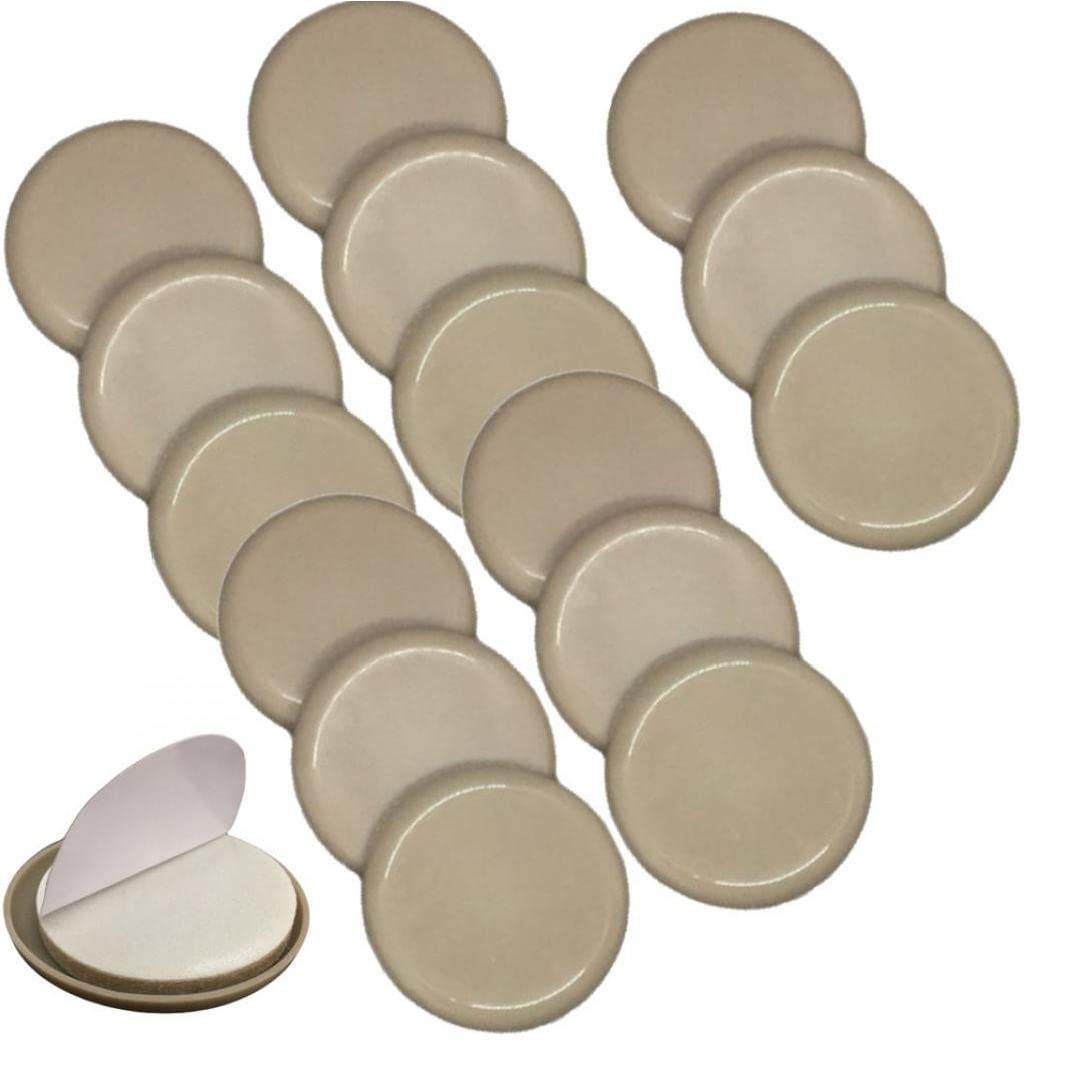 Casiler Silver 16Pcs Round Furniture Sliders Reusable Glider Moving Pad For Easily Moving Heavy Furniture On The Floor Carpet Surface