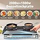 Kochplatte,CUSIMAX 3500W Infrarot Doppelkochplatte,Edelstahl kochplatten 2er elektrisch mit LED Display,Timer,Touch-Steuerung,Kindersicherung,Schwarz Glaskeramik Kochplatte Burner