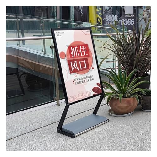 Soporte para Carteles De Restaurante, Soporte para Carteles De Acera Resistente A La Intemperie, Soporte para Vallas Publicitarias, para Ferias Comerciales, con Base De Agua Y Ruedas(80x120cm)