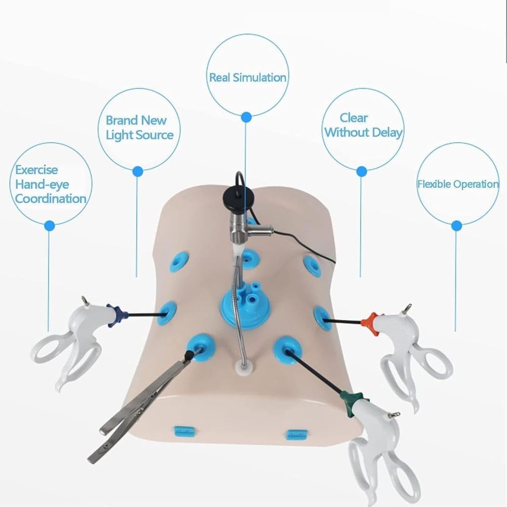 Scatola di Allenamento Trainer Laparoscopico, Simulatore di Laparoscopia, Trainer per Esercizi di Laparoscopia, Kit Endo Trainer con 10 Moduli di Allenamento, 4 Strumenti Chirurgici