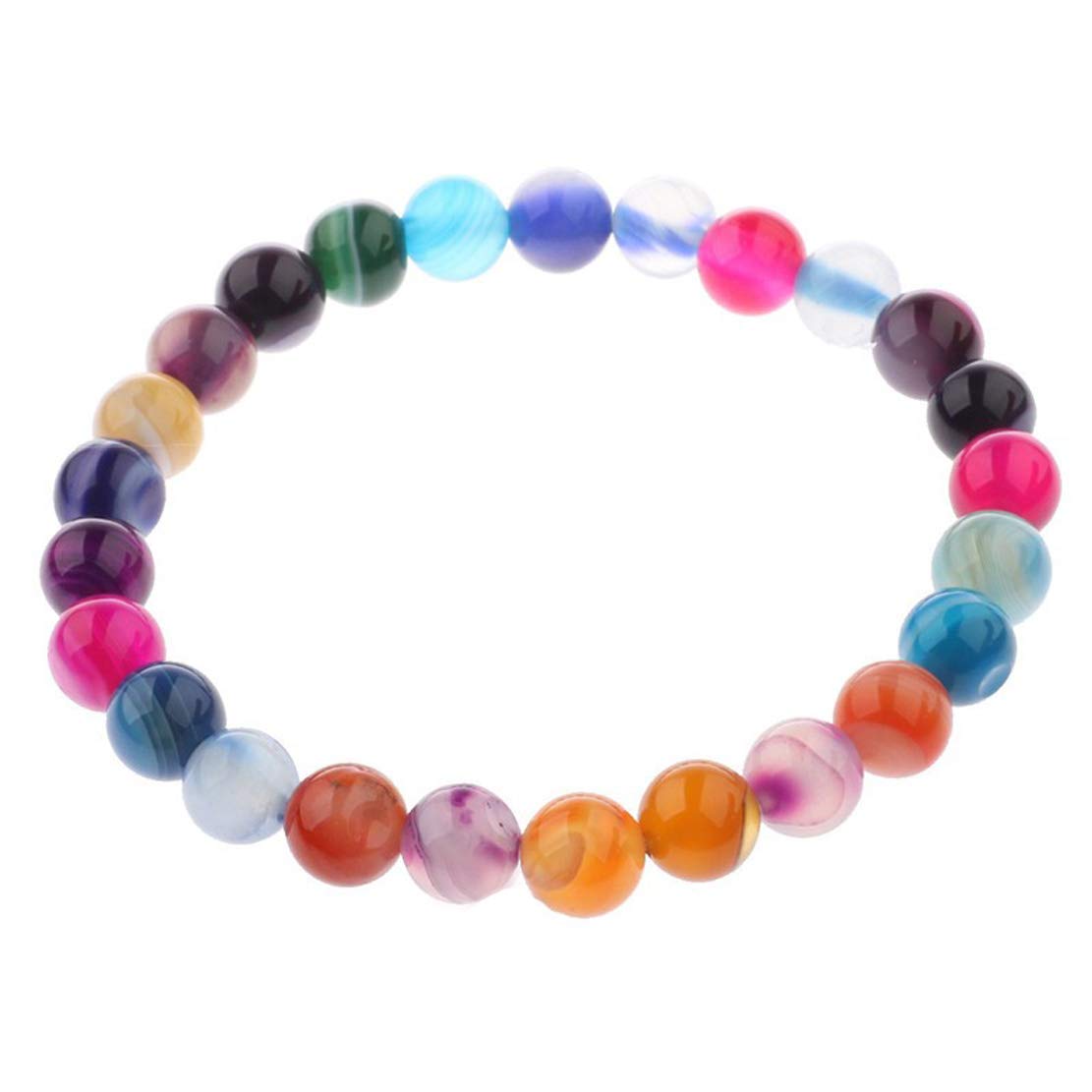 Treasure BayHandmade 8mm Natural Gemstone Stretch Bracelet for Men and Women, Semi Precious Gemstone Bracelet, Beaded Jewellery – Gift Box Included