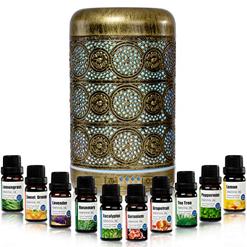 EDDA98® Aroma Diffuser 260 ml Metall Aromatherapie Diffusor & Top 10 Bio...