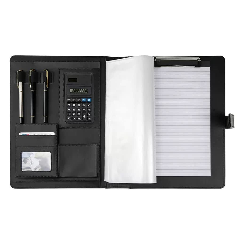 Konferencje biznesowe skórzane foldery skórzane 4 segregatory kołowe segregatory ze skóry wegańskiej organizer biznesowy teczka na notatnik(8digit calculator)