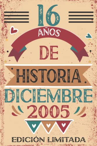 16 Años De Historia Diciembre 2005: 16 años. Libro de visitas, cuaderno, 110 páginas de felicitaciones, idea de regalo, regalo Para la esposa, novia, mujer, La madre