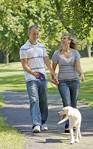 Heavy Duty Retractable Dog Leash by Hertzko - Great for Small, Medium & Large Dogs up to 110lbs - Strong Nylon Ribbon Extends 16ft - Thumbnail 4