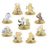 9 PCS Classic Winnie Bear Honeycomb Centerpieces – Baby Shower & Birthday Party Table Decorations Supplies