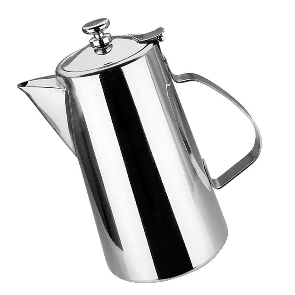 Edelstahl-Teekanne mit Deckel for Wasser, Tee, Limonade, Milchaufbewahrung, 2 l