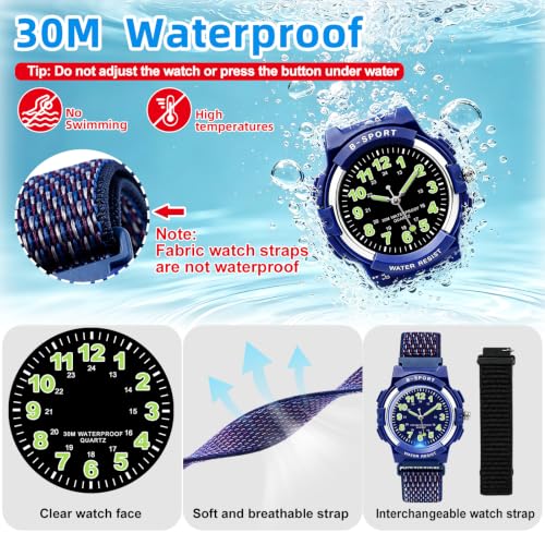 Image of Juboos Kids Watch Analog for Boys Girls Teens Waterproof Sport Wristwatch