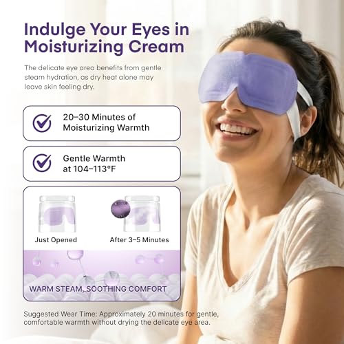 Máscara de ojos con calefacción de lavanda para dormir y viajes 7
