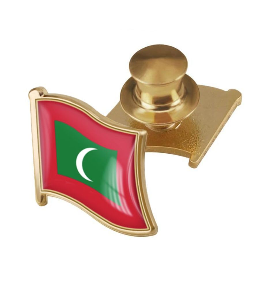 vmcoatdu Country Flag Backs Locking Pin Keepers Locking Clasp Pin Badge International Travel Brooch Metal Alloy Souvenir Pin 0.75x0.7 Inch Small Pin