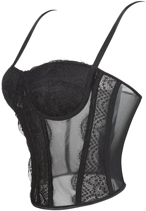 [冬の始まり] レディース セクシー レース メッシュ クロップトップ