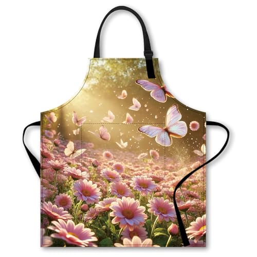 Image of Nuxovilar Decorative Kitchen Apron, 26.77x30.70 Inch Polyester Cooking Wearable Cover