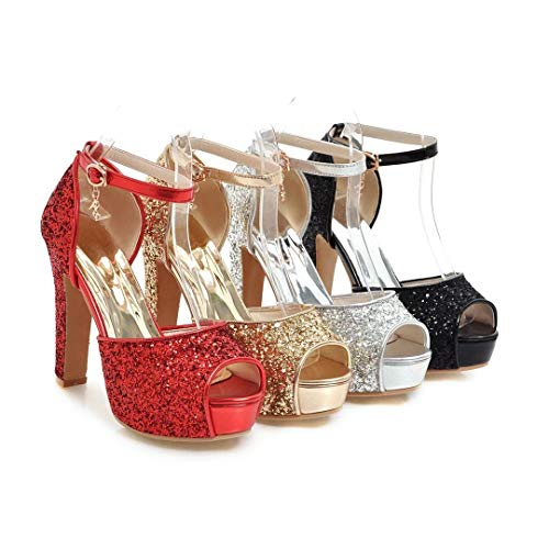 NUANXIN Sequin High Heel Sandals3
