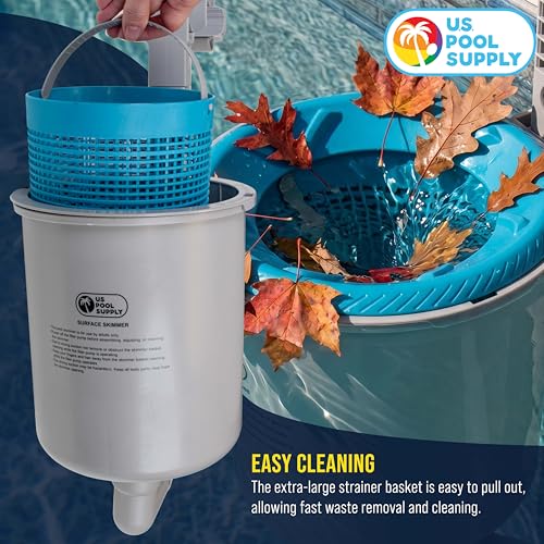 Image of U.S. Pool Supply Above Ground Pool Skimmer, Wall Mount Surface Skimmer