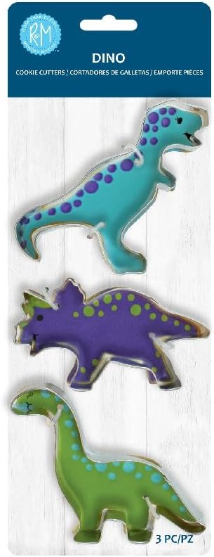 R&M Dino 3PC Cookie Cutter Set Stainless Steel 3.5"- 4"