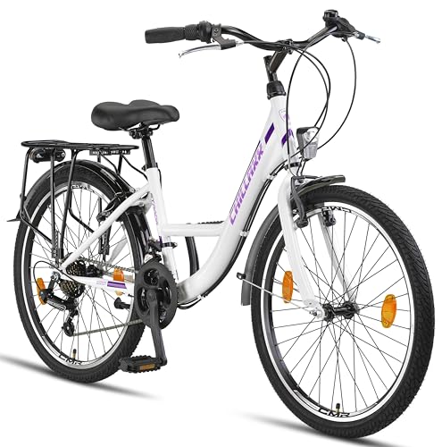 Chillaxx Bicicleta Strada Premium City Bike en 24, 26, 28 pulgadas, bicicleta para niñas, niños, hombres y mujeres, cambio de 21 velocidades, bicicleta de ciudad holandesa (24 pulgadas, freno en V),