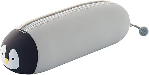 LIHITLAB PuniLabo - Estuche para bolígrafos con cremallera, horizontal, 2.5 x 7.9 pulgadas, pingüino (A7781-10) disponible en Yaxa Mexico