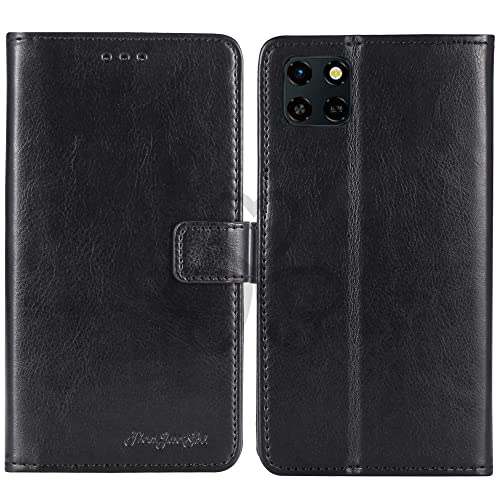 TienJueShi Black Book Stand Retro Flip Leather Protector Phone TPU Silicone Case For Infinix Smart 6 HD 6.6 inch Gel Cover Etui Wallet