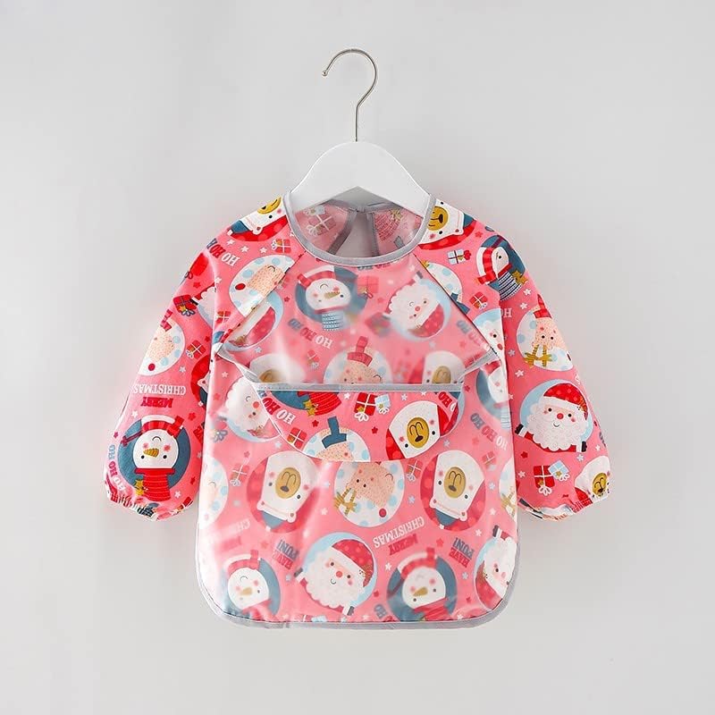 OMEIU Store 2pcs Baby Kid Waterproof Long Sleeve bib animals dinosaurs Infant Toddler Weaning Feeding Bibs Apron 6 Months to 3 Years Old (Set02) - Image 3