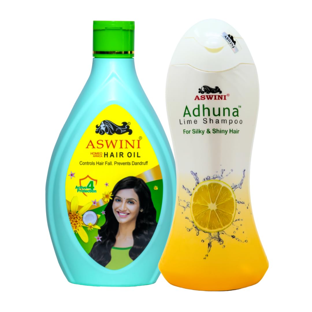 Aswini Complete Hair Care Combo - Lime Fresh Daily - Hair Oil 360ml + Lime Shampoo 200ml-image-41