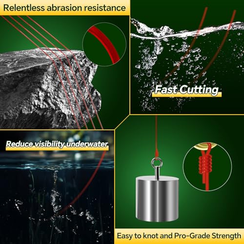 Image of Monofilament Fishing Line with Knot Guide Card, Tangle-Free Snap Ring for No More Mess, Low Memory Smooth Casting Nylon Mono String, 15 /20 /30 /50 /80LB, 220-1050 Yards
