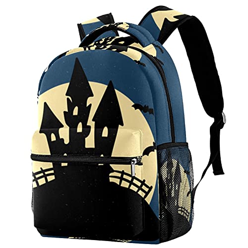 Sac à dos citrouille et fantôme décontracté pour adolescents multicolore 29x20x40cm