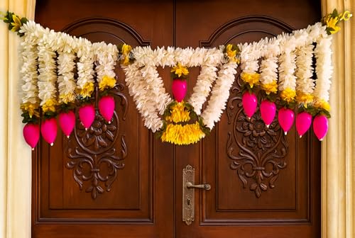 Image of Divyakosh Diwali Decoration Bandhanwar for Main Door - 38 Inch | Fancy Toran for Entrance Door | Door Hangings & Garland for Home | Artificial Thoranam for Mandir, Temple, Pooja Room