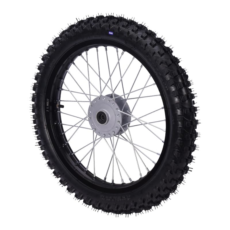 Set di cerchi in alluminio anodizzati 14" / 17" per moto da cross, pit bike, nero