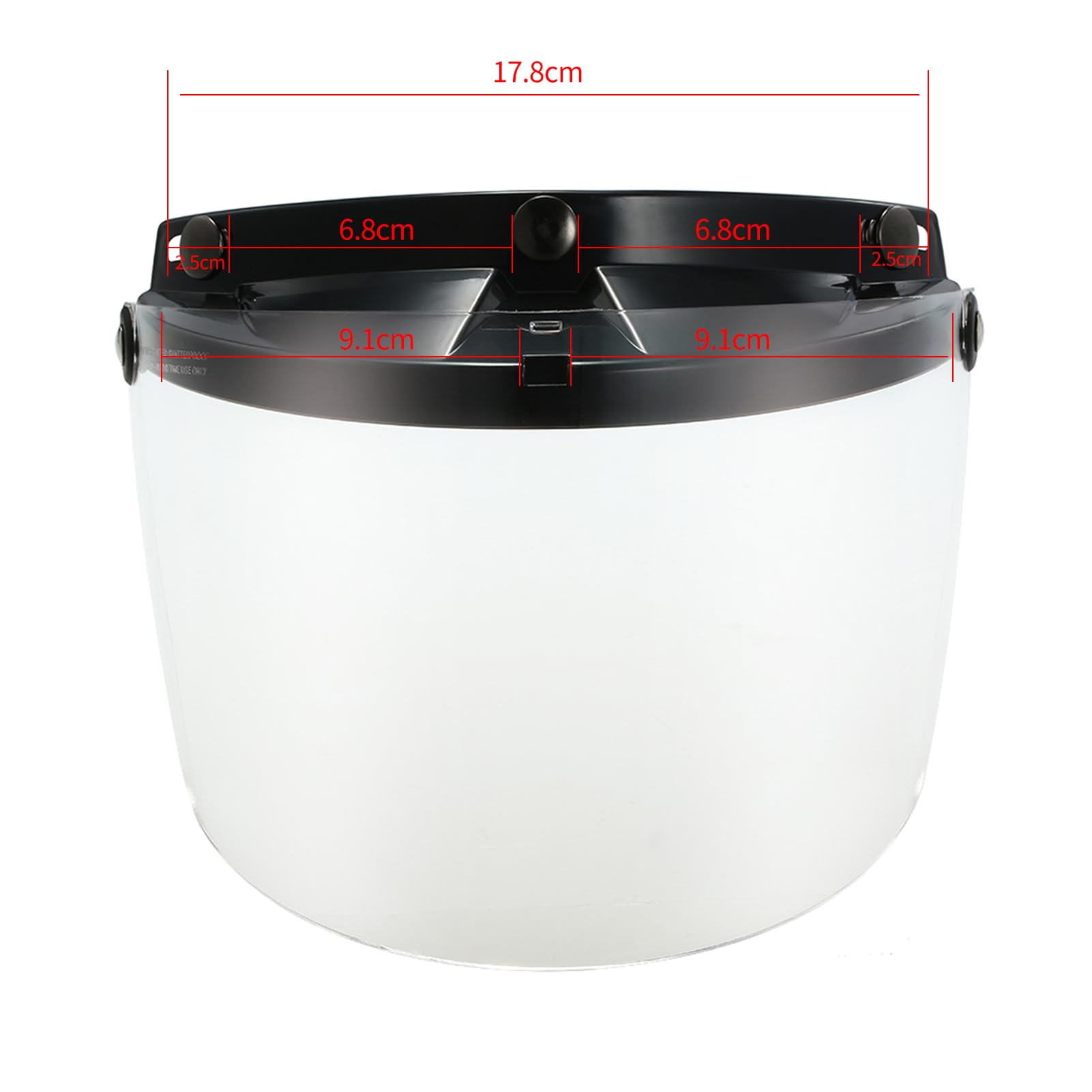 Shkalacar 3-Snap Button Bubble Visiera con Visiera Flip-up per Casco Moto Retro Open Face