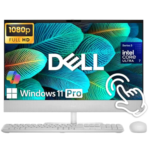 Image of Dell 24 inch All-in-One Desktop PC, FHD (1920x1080) Touchscreen, Intel Core Ultra 7 355, 16GB DDR5 RAM, 1TB PCIe SSD, Intel Graphics, Copilot+ PC, Wi-Fi 7, Bluetooth 6.0, USB Type C, Windows 11 Home