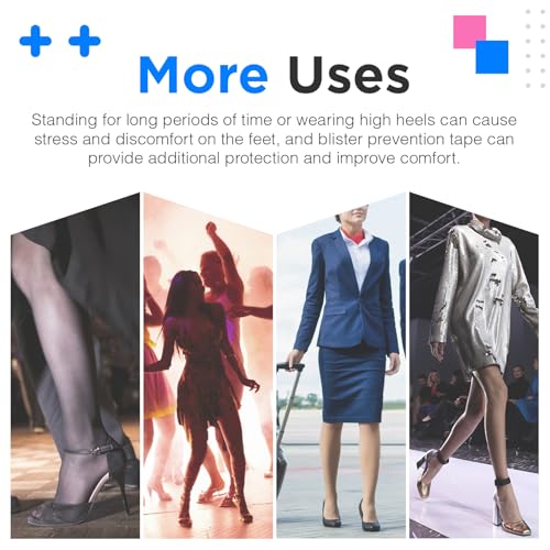 Image of OK TAPE Pre-Cut Blister Bandages for feet | Blister Prevention Tape for Feet, Fingers, Toes | 1.2in x 3.5in,Black,100PCS