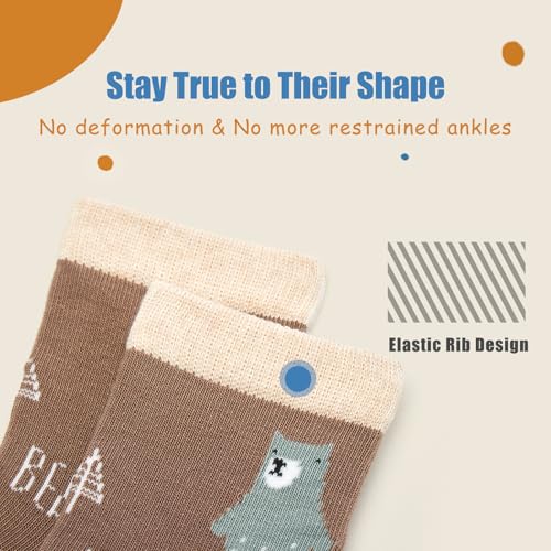 Boys Cotton Crew Socks Kids Seamless Socks Colorful Cartoon Quarter Socks for Boys 6 Pack3