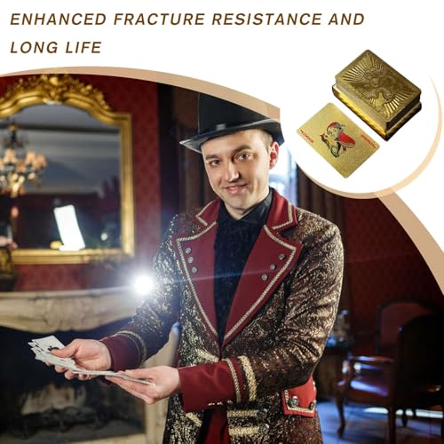 Pokerkartenspiel, Pokerkarten aus Goldpapier | Pokerschreibtisch aus Goldpapier, tragbare Freizeit-Tischkarten für Festivals, Partys, Versammlungen – Bild 3