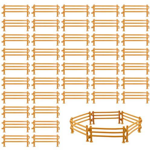 MIPIACE Paquete de 60 Juguetes para Cercas de Caballos,Mini Cerca de Granja para Niños,Accesorios de Cerca de Corral para Caballos para Panel de Cerca de Granero de Animales Estable de Granja