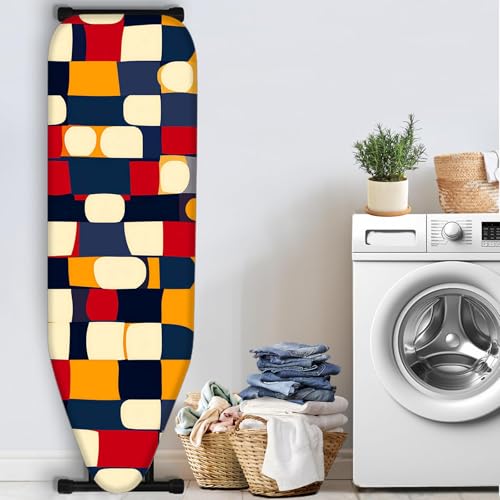 Image of Nuxovilar Colorful Geometric Blocks Ironing Board Cover 15x54 Polyester