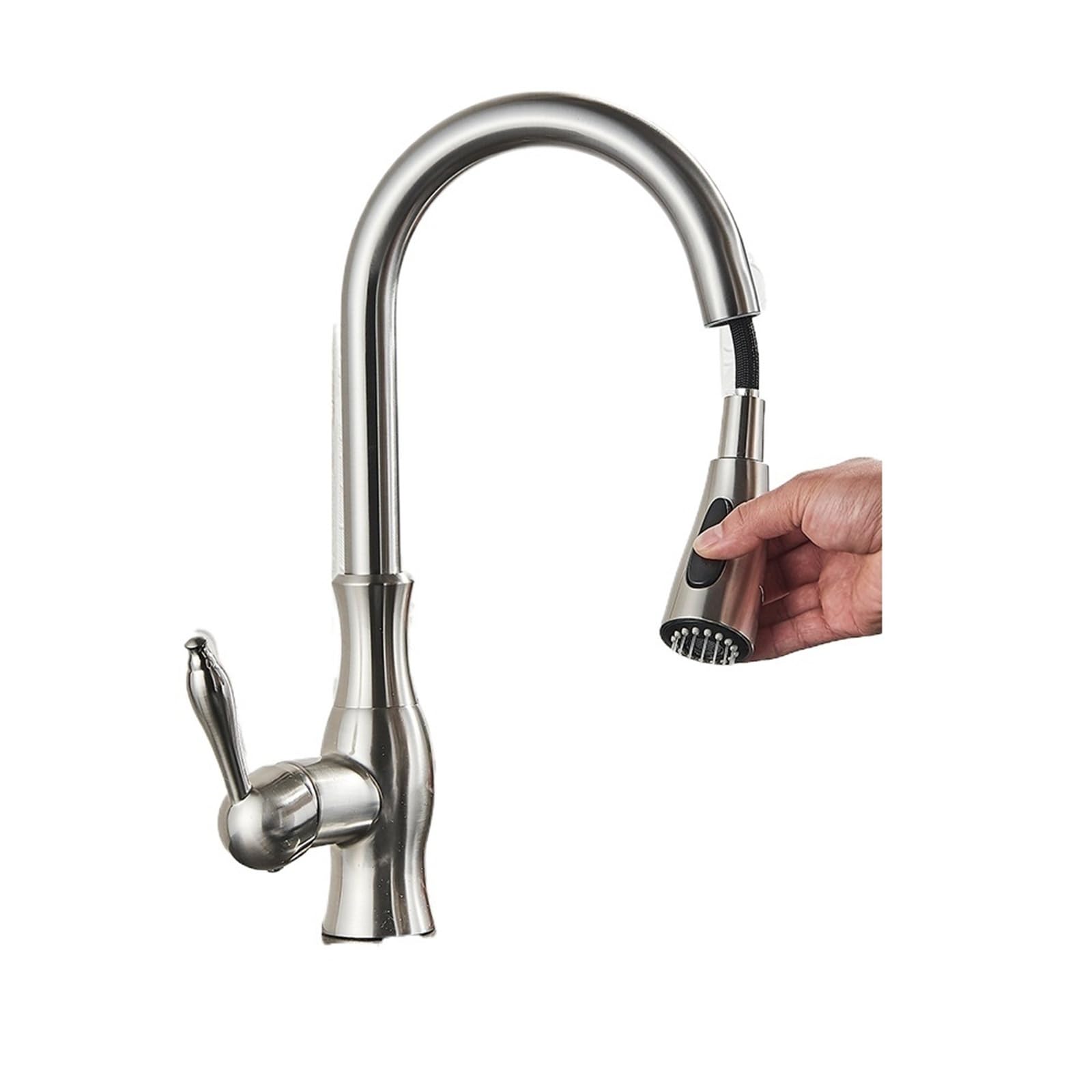 ZYCHSJXA Bronze Black Kitchen Faucet Pull Out Sink Mixer Tap Bathroom Cold Hot Crane For Kitchen(Brushed Nickel)