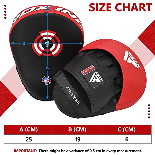 Image of RDX Boxing Pads Focus Mitts, Maya Hide Leather Curved Hook and Jab Target Hand Pads, Great for MMA, Kickboxing, Martial Arts, Muay Thai, Karate Training, Padded Punching, Coaching Strike Shield